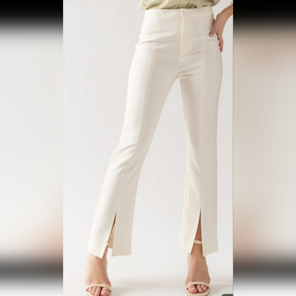 Front Split Pants Ivory - Picture 2 of 4